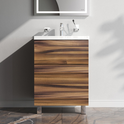 Тумба с раковиной и смесителем 60 AM.PM Gem M90FSX0602HF напольная на ножках орех