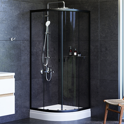 Душевой уголок c поддоном 80x80 AM.PM X-Joy W88E-205-080BT прозрачное стекло, профиль черный матовый