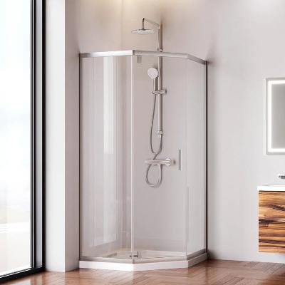 Душевой уголок с поддоном 90x90 AM.PM Gem W90G-405-090MT прозрачное стекло, профиль серебристый