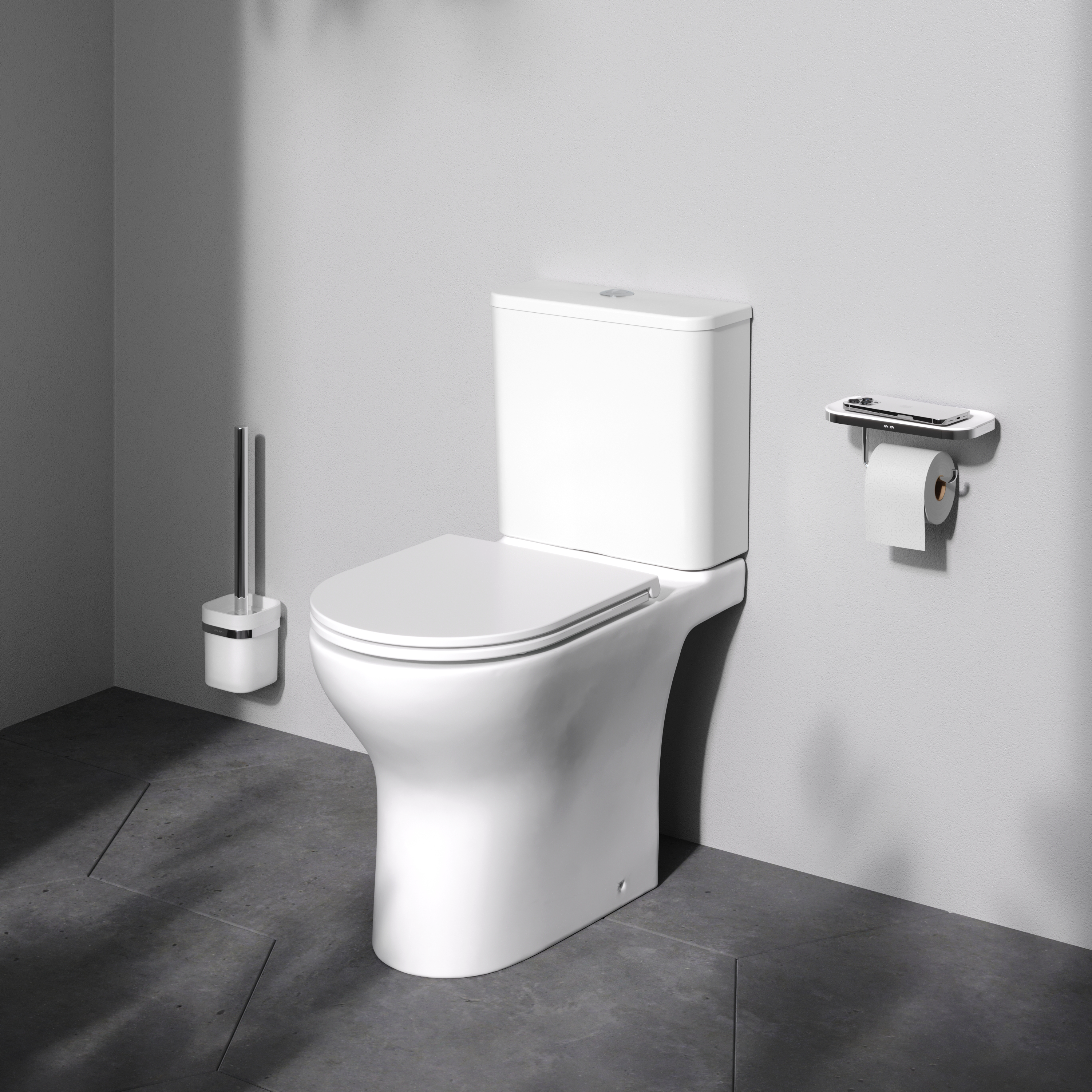 Унитаз-компакт напольный AM.PM Fresh C8B8900LMSC торнадо безободковый с сиденьем микролифт, белый