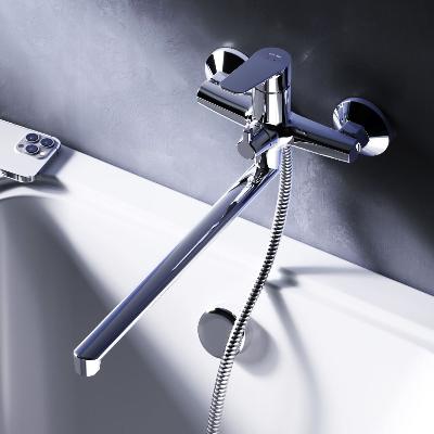 Смеситель для ванны и душа AM.PM Crave F9C90200 длинный излив, хром