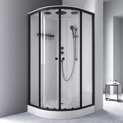 Душевая кабина 100x100 AM.PM X-Joy W94C-401-100BT профиль черный матовый, низкий поддон