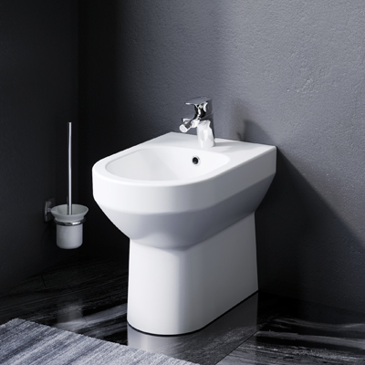 Биде напольное AM.PM Spirit 2.0 C703111WH белый глянец + смеситель хром