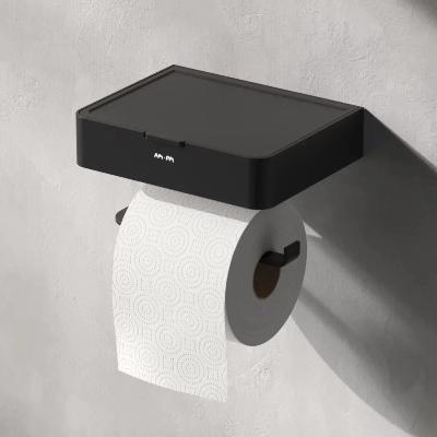 Держатель для туалетной бумаги настенный AM.PM Inspire 2.0 A50A341522 с полочкой, черный