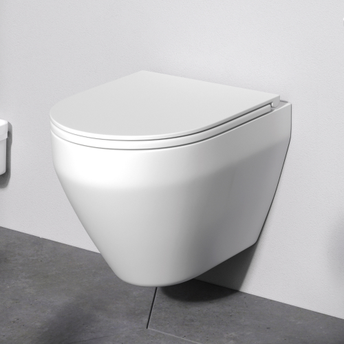 Унитаз подвесной AM.PM Spirit 2.0 C701700WH безободковый c сиденьем микролифт 57WH, белый