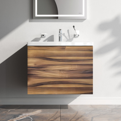 Тумба с раковиной и смесителем 75 AM.PM Gem M90FHX0752HF подвесная орех