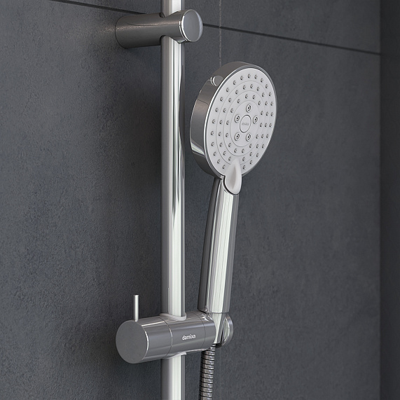 Душевой гарнитур Damixa Origin One 918100000 штанга, шланг, лейка 3 режима, хром-2