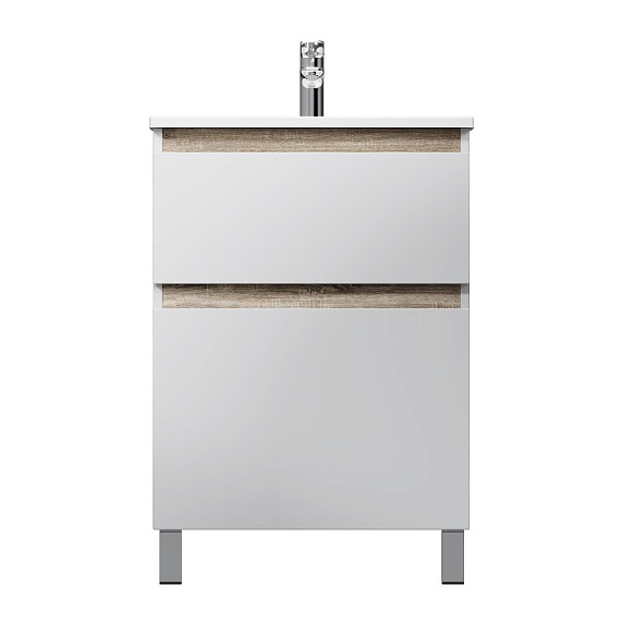 Тумба с раковиной 60 AM.PM X-Joy M85AFSX06021WG напольная на ножках белый глянец-7