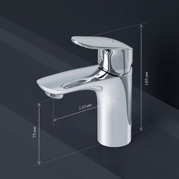 Тумба с раковиной и смесителем 65 AM.PM Like M80FSX0652WG напольная на ножках белый глянец-6