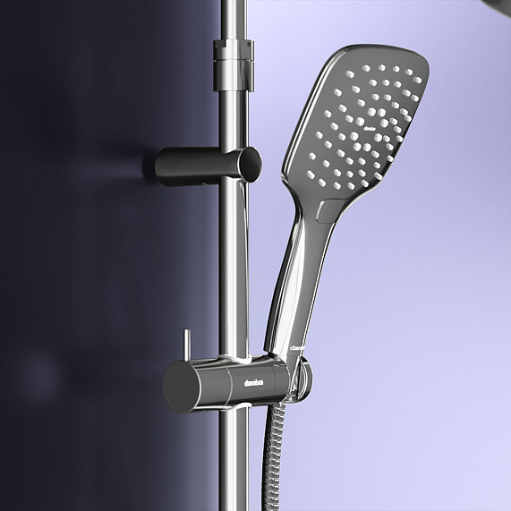 Душевая система Damixa Option DX218092000 стойка с тропическим душем, термостатом, смесителем, хром-2