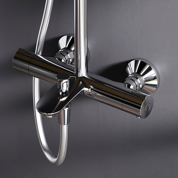 Душевая система AM.PM Gem F0790520 стойка с тропическим душем, термостатом, смесителем, изливом, хром-2