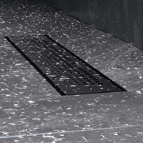 Душевой трап (лоток) 40 AM.PM PrimeFlow W02SC-P11-040-01BM комбинированный затвор с черной матовой решеткой-6