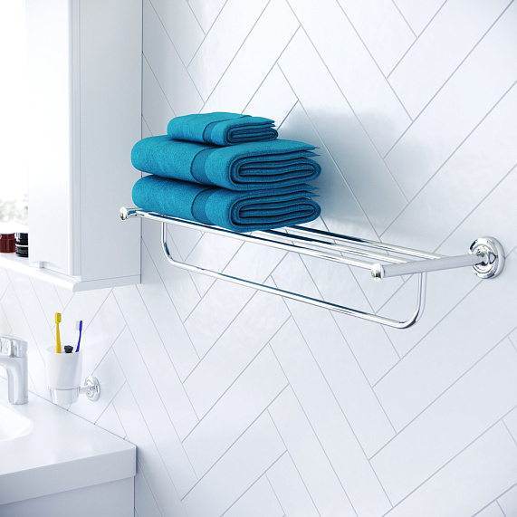 Полка для полотенец AM.PM Like A8037700 с вешалкой, хром-2