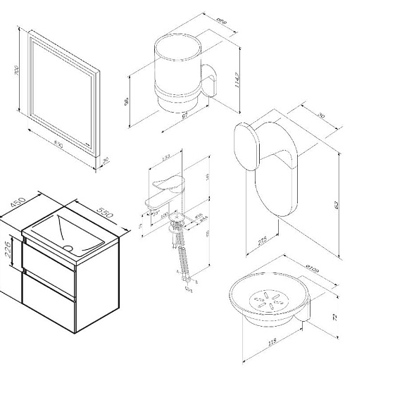 Секция мебели для ванной AM.PM X-Joy BK85GH-3