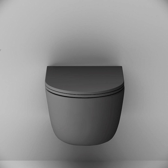 Унитаз подвесной Damixa Sirius DX86C1700MBSC безободковый с сиденьем микролифт, черный-3