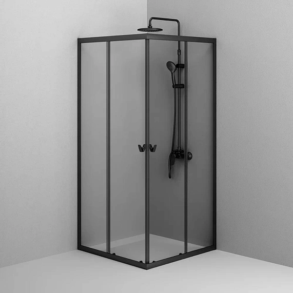 Душевое ограждение без поддона 90x90 AM.PM Sunny W87G-403-9090-BT профиль черный матовый-3