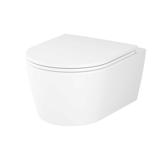 Унитаз подвесной AM.PM Func C8F1700MWSC (глубина 49 см) безободковый с сиденьем микролифт, белый матовый-10