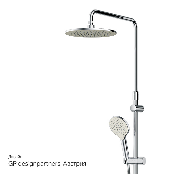 Душевая система AM.PM Like F0780964 стойка с тропическим душем, смесителем, изливом, хром-8