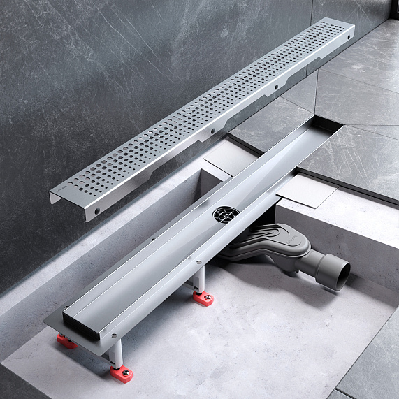 Душевой трап (лоток) 70 AM.PM MasterFlow W01SC-P11-070-01SB комбинированный затвор со стальной матовой решеткой-7