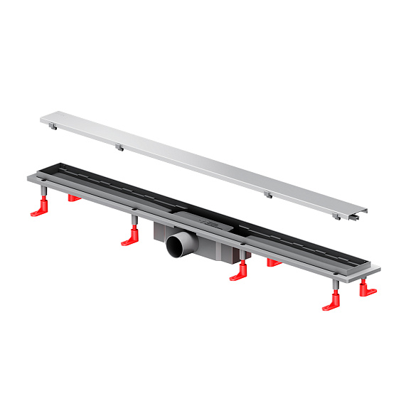 Душевой трап (лоток) 90 AM.PM PrimeFlow W02SC-U11-090-04SB комбинированный затвор со стальной матовой решеткой под плитку-22