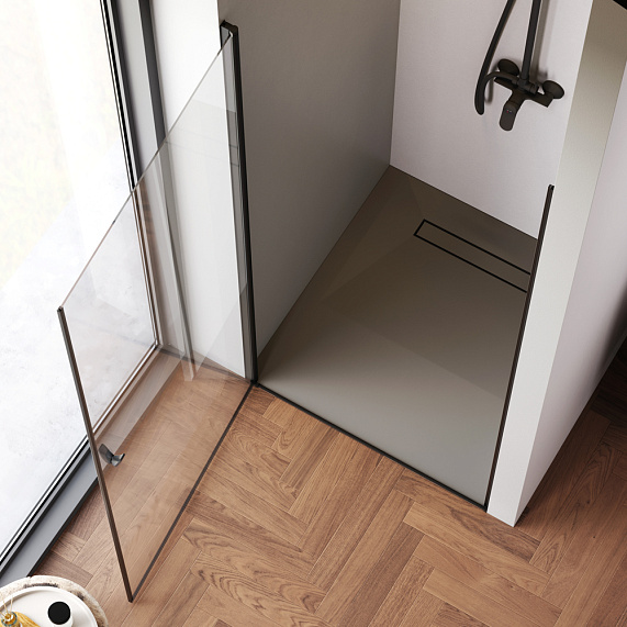 Душевая перегородка с дверью 90x190 AM.PM Sunny W87G-90-1P-BT прозрачное стекло, профиль черный матовый-2