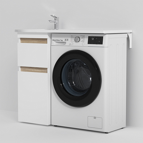 Раковина мебельная 100 AM.PM X-Joy M85AWPL1001WG стиральной машиной, левая, белая-3