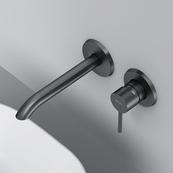 Смеситель для раковины (умывальника) AM.PM Libre F6072622 черный встраиваемый-7