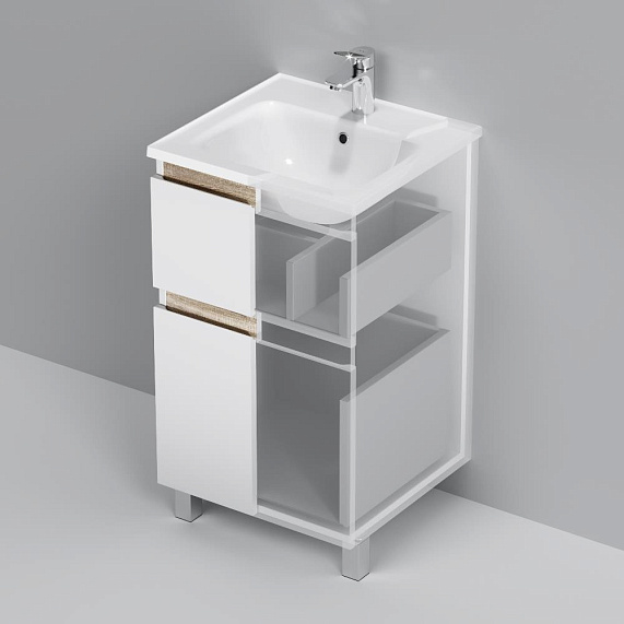 Тумба с раковиной 50 AM.PM X-Joy M85AFSX0502WG напольная на ножках белый глянец-3