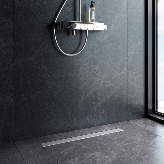 Душевой трап (лоток) 70 AM.PM PrimeFlow W02SC-U11-070-04SB комбинированный затвор со стальной матовой решеткой под плитку-5