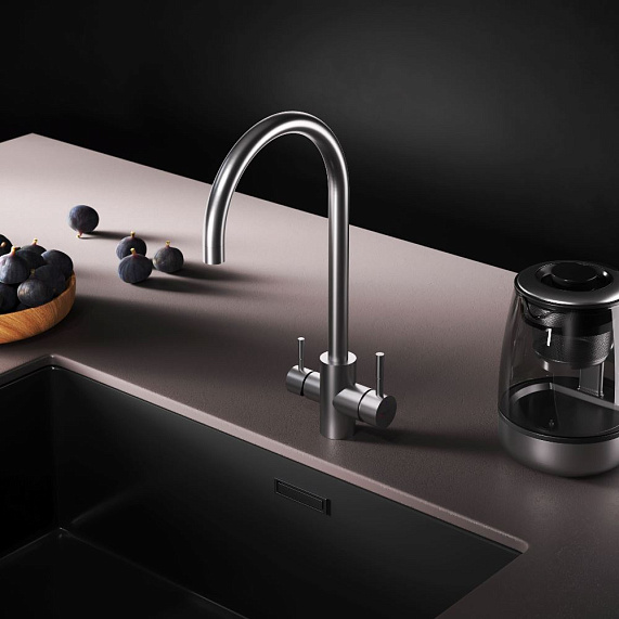 Смеситель для кухни AM.PM X-Joy S F85B07711 высокий, с каналом питьевой воды, сатин-4