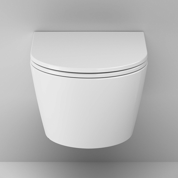 Унитаз подвесной AM.PM Func C8F1701SC (глубина 54 см) безободковый с сиденьем микролифт, белый-5