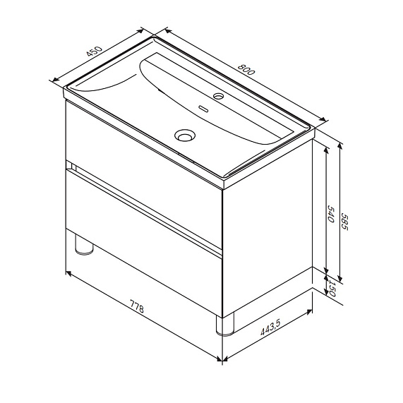 Тумба с раковиной 80 AM.PM Above M9X-FSX0802OF-WCC0800WG напольная,под дерево-11