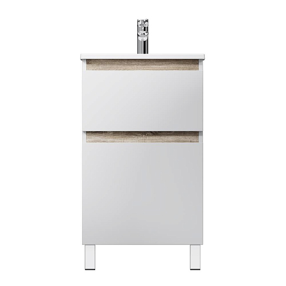 Тумба с раковиной 50 AM.PM X-Joy M85AFSX0502WG напольная на ножках белый глянец-7