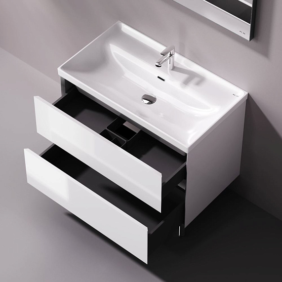 Тумба с раковиной 80 AM.PM Above M9X-FSX0802WG-WCC0800WG напольная, белая глянцевая-2