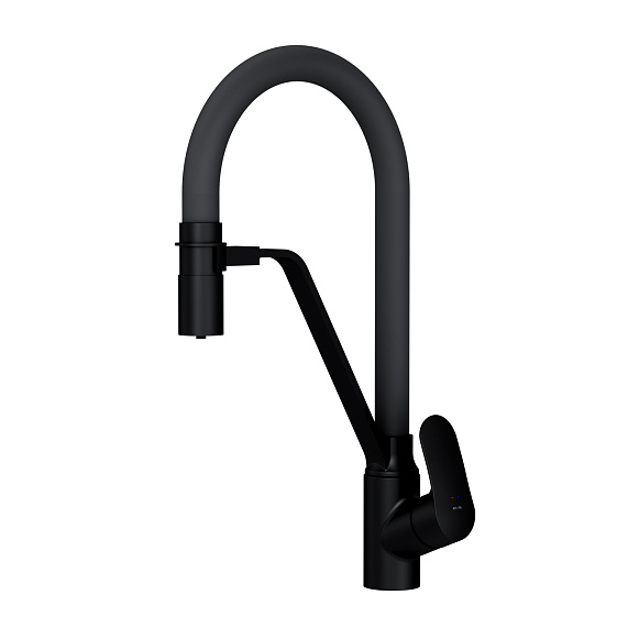 Смеситель для кухни AM.PM Like F8007825 высокий, черный, с серым гибким изливом и каналом питьевой воды-9