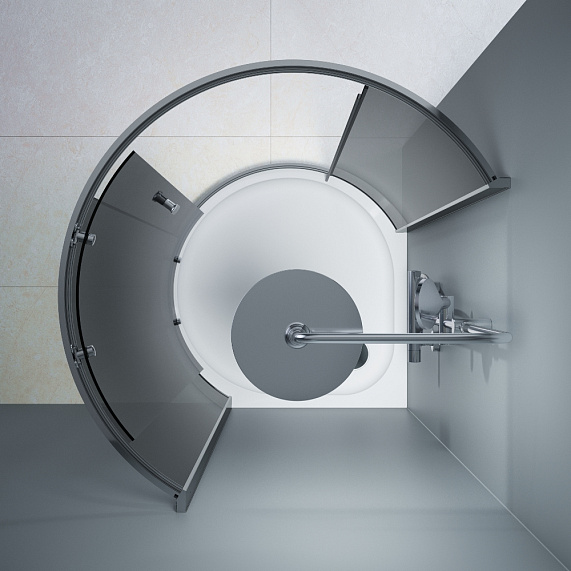 Душевое ограждение без поддона 95x95 AM.PM Like W83UG-333-095CG профиль хром-2