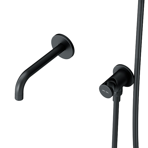 Встраиваемая душевая система AM.PM X-Joy FB85A3RH32 черный: тропический верхний душ, излив с душевой лейкой-8