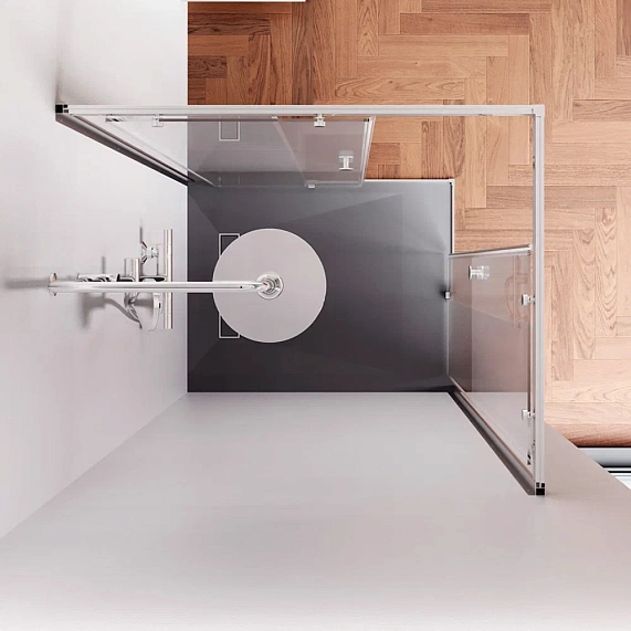 Душевое ограждение без поддона 80x100 AM.PM X-Joy W94G-403-100280-MT1K профиль серебристый-2