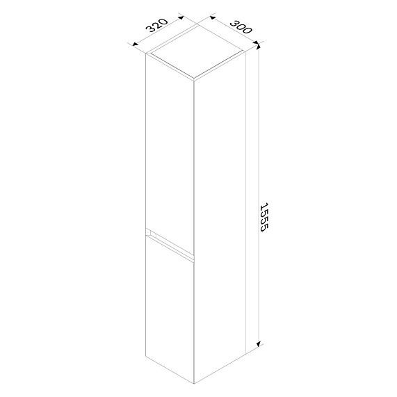 Шкаф-пенал для ванной 30 AM.PM Above M9XCHR0352OF навесной правый под дерево-8