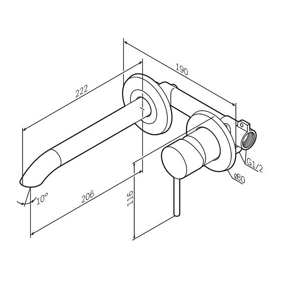 Смеситель для раковины (умывальника) AM.PM Libre F6072622 черный встраиваемый-12