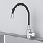 Смеситель для кухни AM.PM X-Joy S F85B07602 высокий, хром, с черным гибким изливом