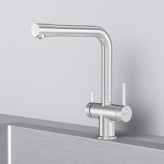 Смеситель для кухни AM.PM Func F8F05711 высокий с L-изливом с каналом для питьевой воды, сатин-6