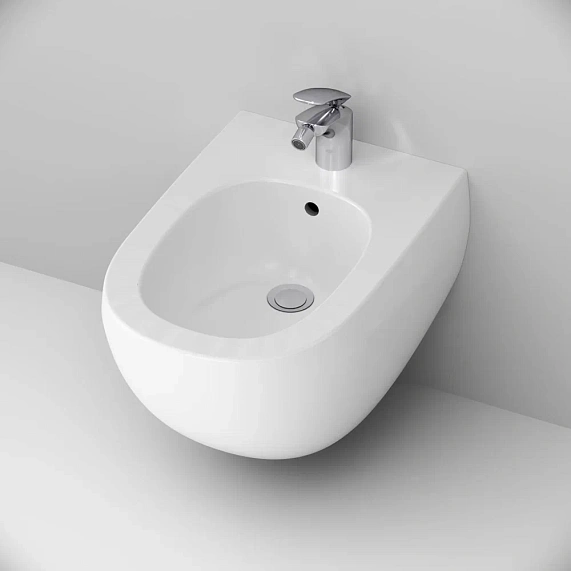 Биде подвесное AM.PM Sensation C303411WH белый глянец + смеситель хром