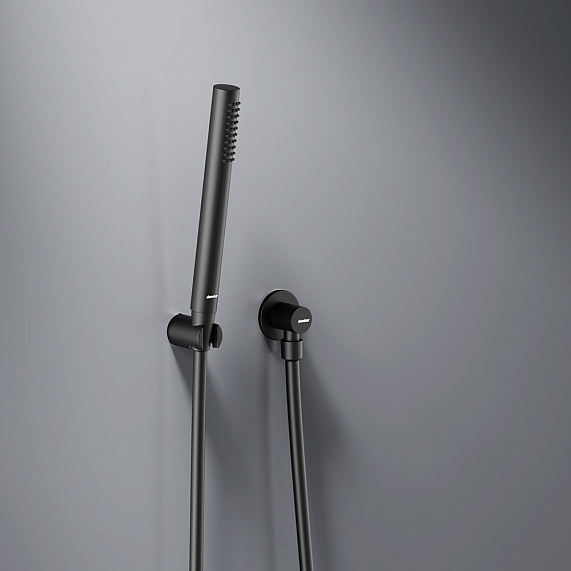 Встраиваемая душевая система Damixa Scandinavian Pure 936510300 черная: тропический верхний душ, ручной душ, излив-4