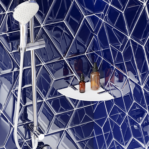 Полка в ванную угловая AM.PM X-joy A8434900 стеклянная, хром-2