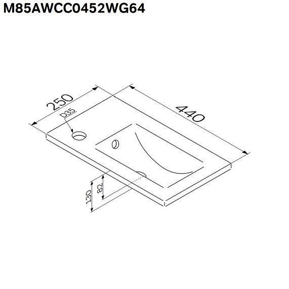 Тумба с раковиной 45 AM.PM X-Joy M85AFSX0451WG напольная на ножках белый глянец-1