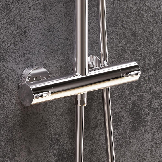 Душевая система Damixa Scandinavian Pure 936800000 стойка с тропическим душем, термостатом, смесителем, хром-2
