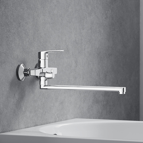 Смеситель для ванной и душа Damixa Eclipse 2.0 489000000 длинный излив, хром-1