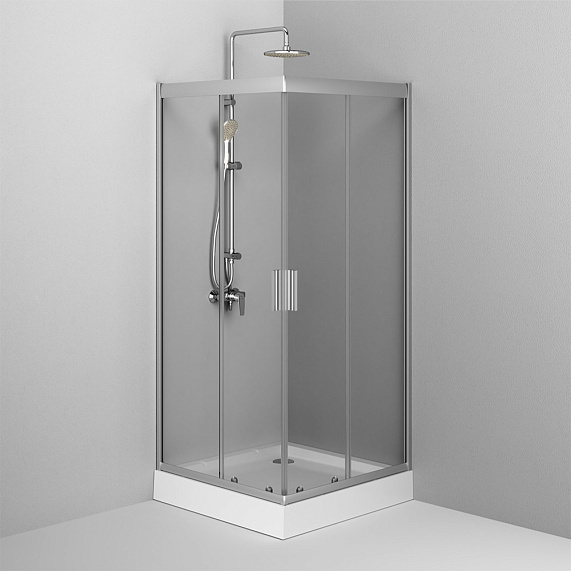 Душевое ограждение без поддона 90x90 AM.PM Gem W90G-403-9090MT профиль серебристый-3
