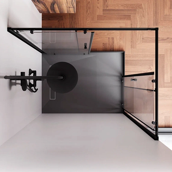 Душевое ограждение без поддона 120x90 AM.PM Sunny W87G-403-12090-BT профиль черный матовый-2